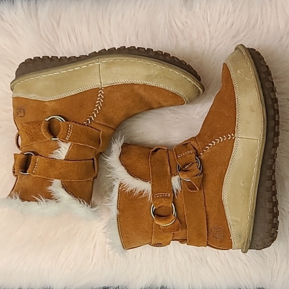 Sorel Womens Tootega Tan Suede Round Toe Ankle Winter Boots sz 6, 5.5, 5